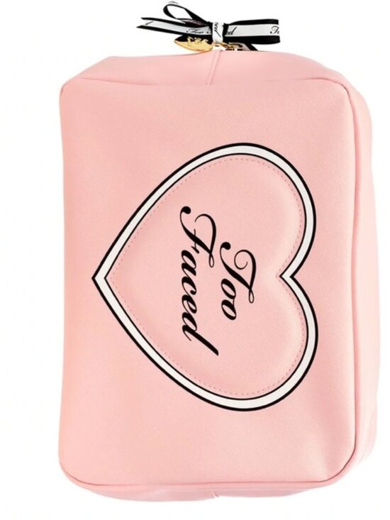 Too Faced Other - TOO FACED Large Pink Cosmetic Makeup Bag
